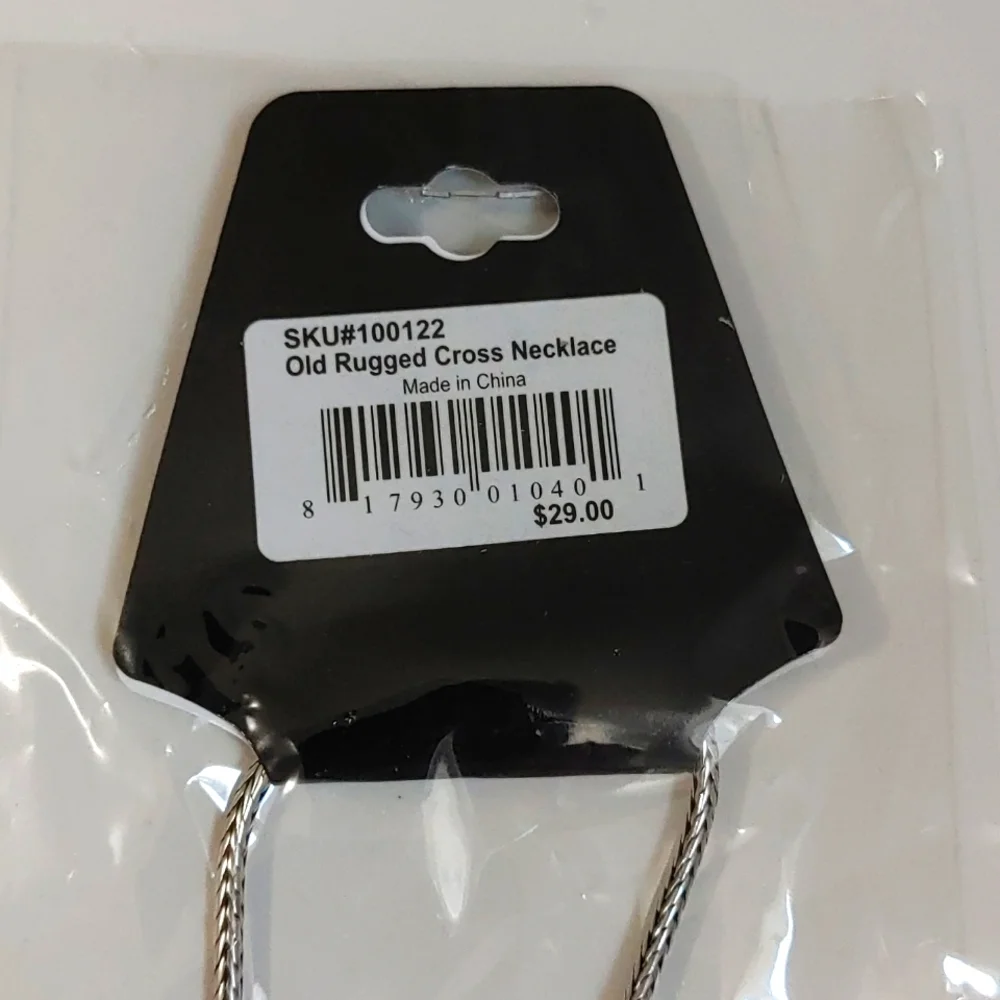 NWT Halle Joy Hope Silver Old Rugged Cross Necklace - Picture 5 of 6